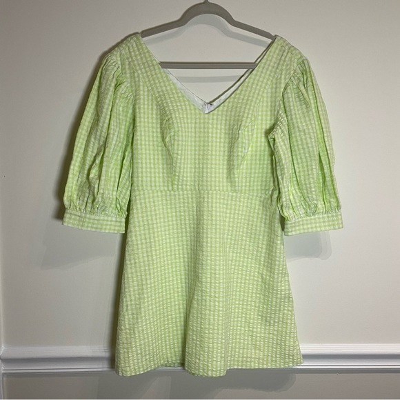 Urban Outfitters Lena Gingham Puff-Sleeve Minidress - Picture 6 of 11